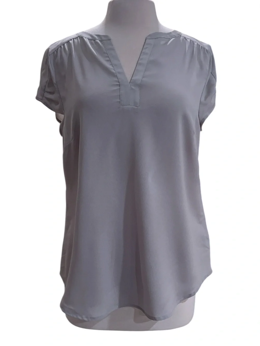 The Limited Light Gray V-Neck Cap Sleeve Blouse - Picture 1 of 4